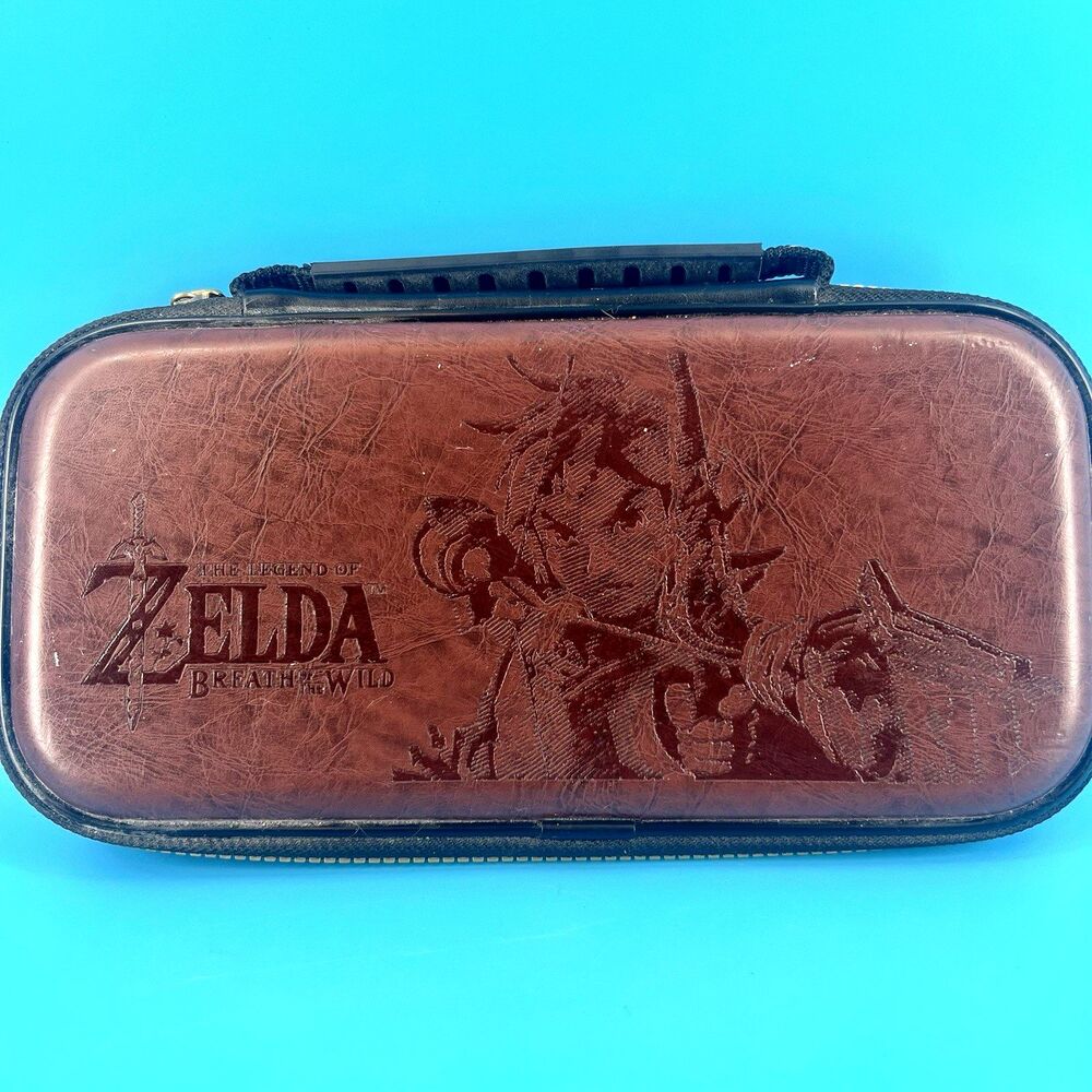 Nintendo Switch Legend Of Zelda Breath Of The Wild Brown Leather Carrying Case